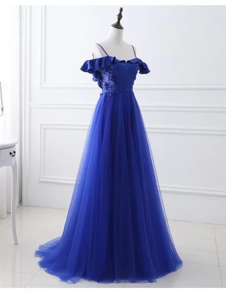 Long Tulle Prom Dress with Corset Open Back