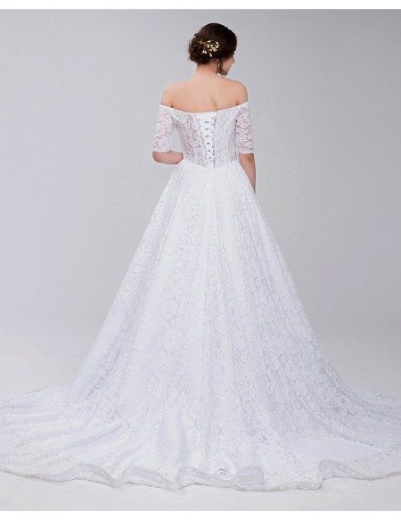 Gorgeous Full Lace Off Shoulder Wedding Dress