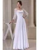 A-line Sweetheart Floor-length Chiffon Wedding Dress With Beading