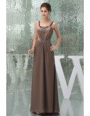 A-line Strapless Ankle-length Satin Chiffon Mother of the Bride Dress