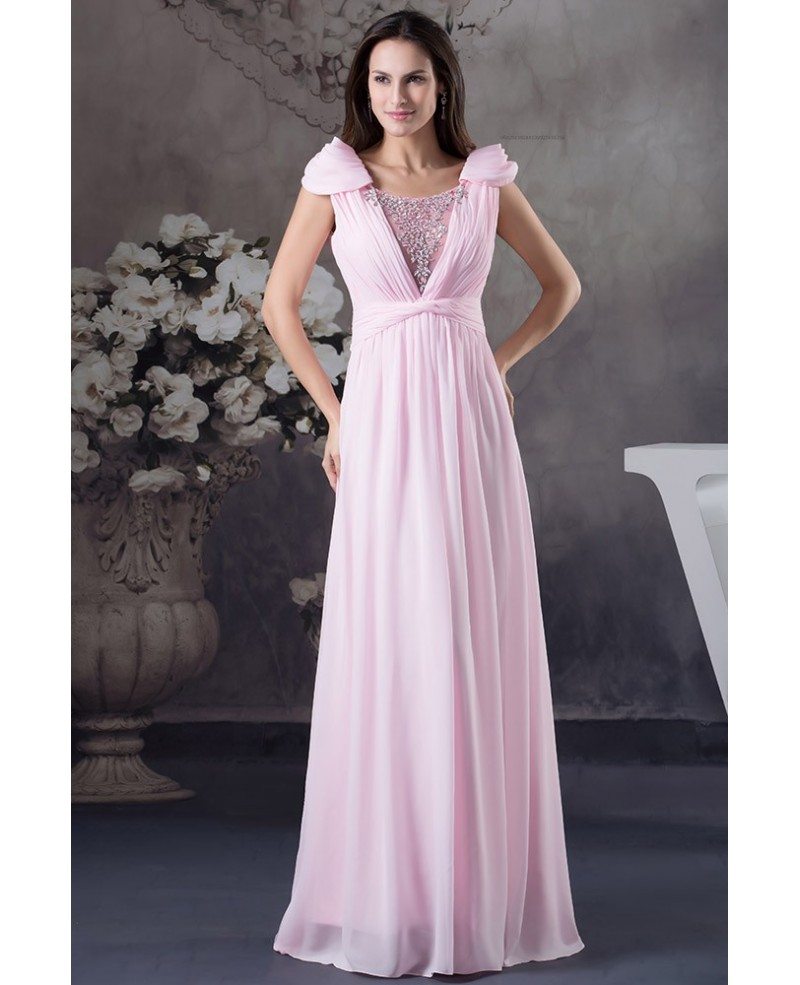 Mermaid Square Neckline Floor-length Chiffon Prom Dress With Beading # ...