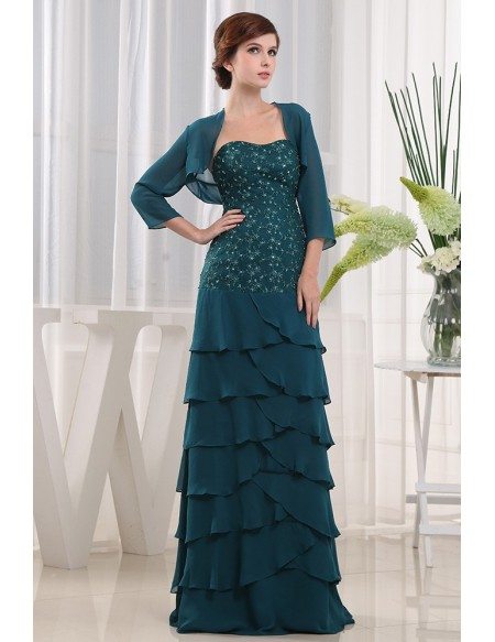 A-line Sweetheart Floor-length Chiffon Mother of the Bride Dress With Sequins