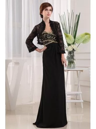 A-line Sweetheart Floor-length Chiffon Mother of the Bride Dress With Embroidery