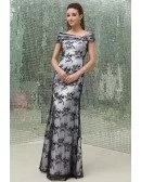 A-line Off-the-shoulder Floor-length Lace Mother of the Bride Dress