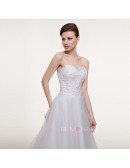 Sequined Lace Top Sweetheart Empire Tulle Wedding Dress Long Train