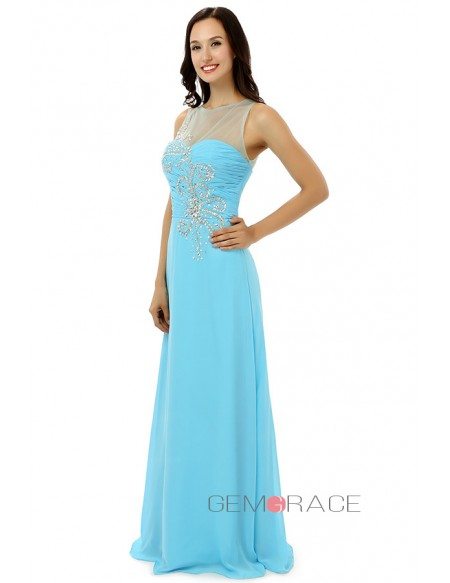 Sheath Scoop Sweep-length Prom Dress #CY0227 $155 - GemGrace.com