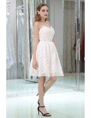 Sweetheart Short Lace Beaded Simple Little Dress For Prom