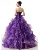 Formal Pleated Top Ballgown Ruffled Quinceanera Dress with Corset