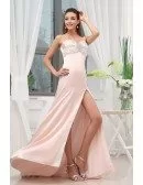 A-line Sweetheart Floor-length Satin Prom Dress