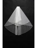 Two layers Simple Tulle Wedding veil with Sequin Hem