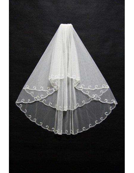 beaded wedding veil