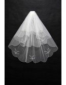 3 layers short Wedding veil with Beading