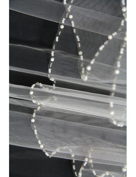 Gorgeous Comb Beading Bridal Veil in Ivory