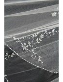 Elegant White Beaded Tulle Wedding Veil with Comb