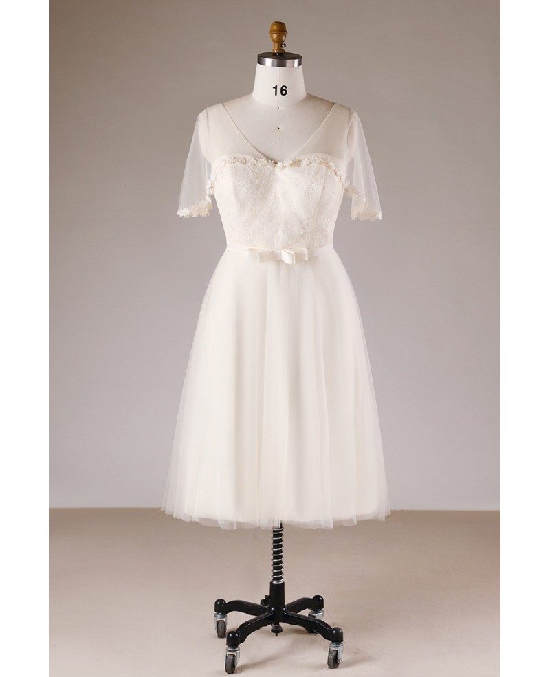 simple knee length wedding dresses