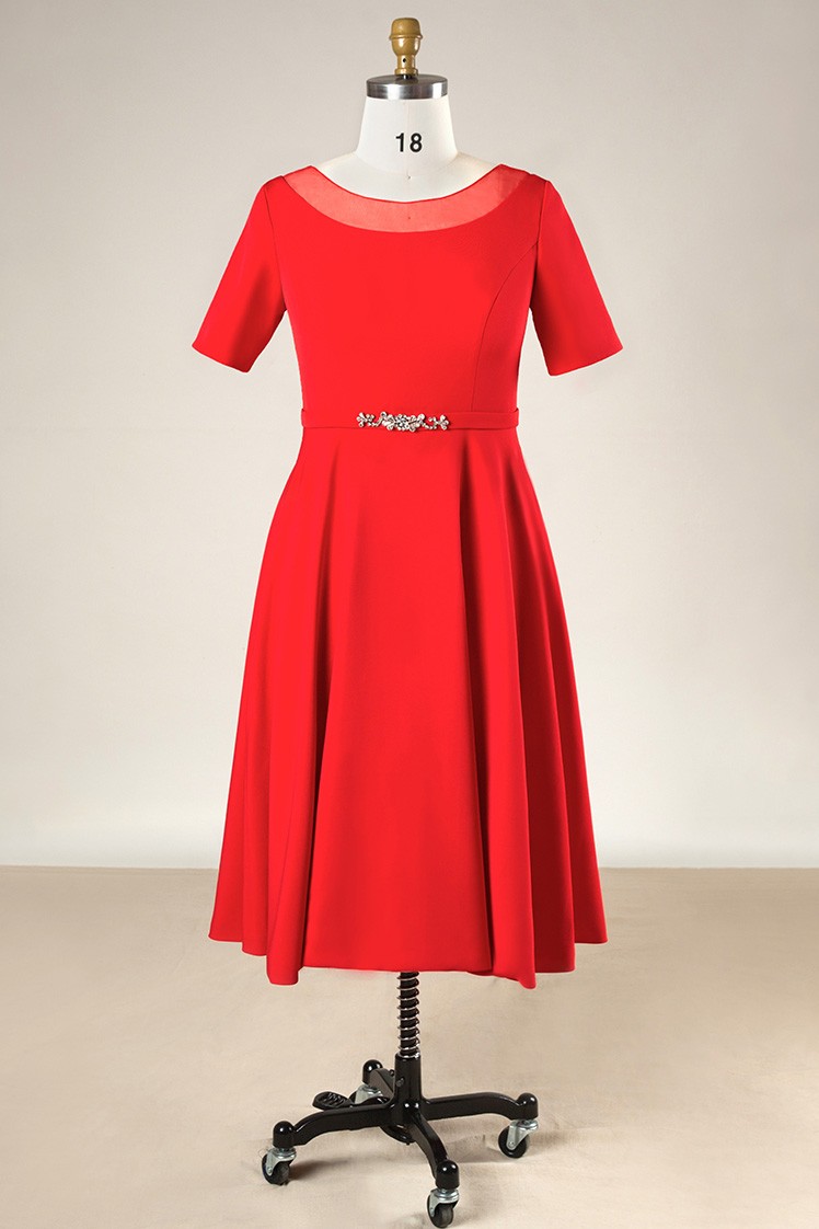 Red Formal Bridal Party Dress 