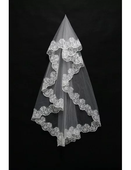 red and white wedding veil