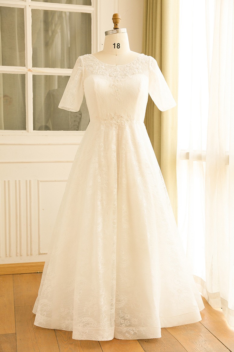 plus size ivory wedding dresses with sleeves