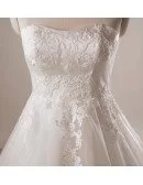 Plus Size Ivory A-line Lace Floor Length Strapless Wedding Dress With Shawl