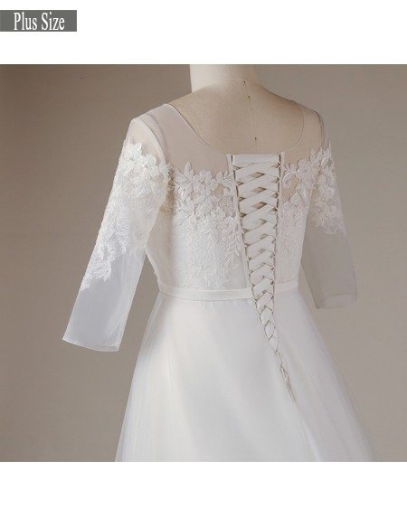 Beautiful Plus Size Lace Half Sleeve Wedding Dress For Plus Size Women