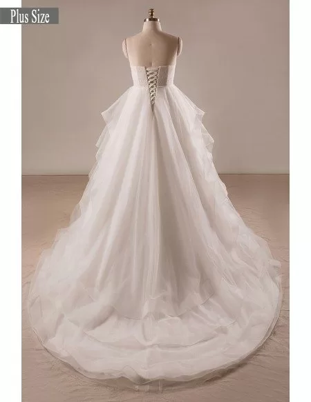 Custom Plus Size Ivory Sweetheart Layered Tulle Formal Wedding Dress