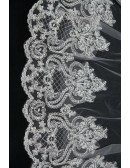 Beautiful Retro Lace Tulle White Wedding veil in Long