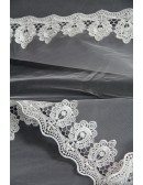 Beautiful 3 Metres Long Ivory Bridal veil with Lace Trim
