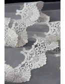 Fabulous Long White Bridal Veil with Lace Trim
