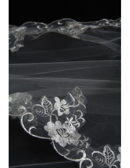 3 Metres long style Bridal veil with Lace Trim