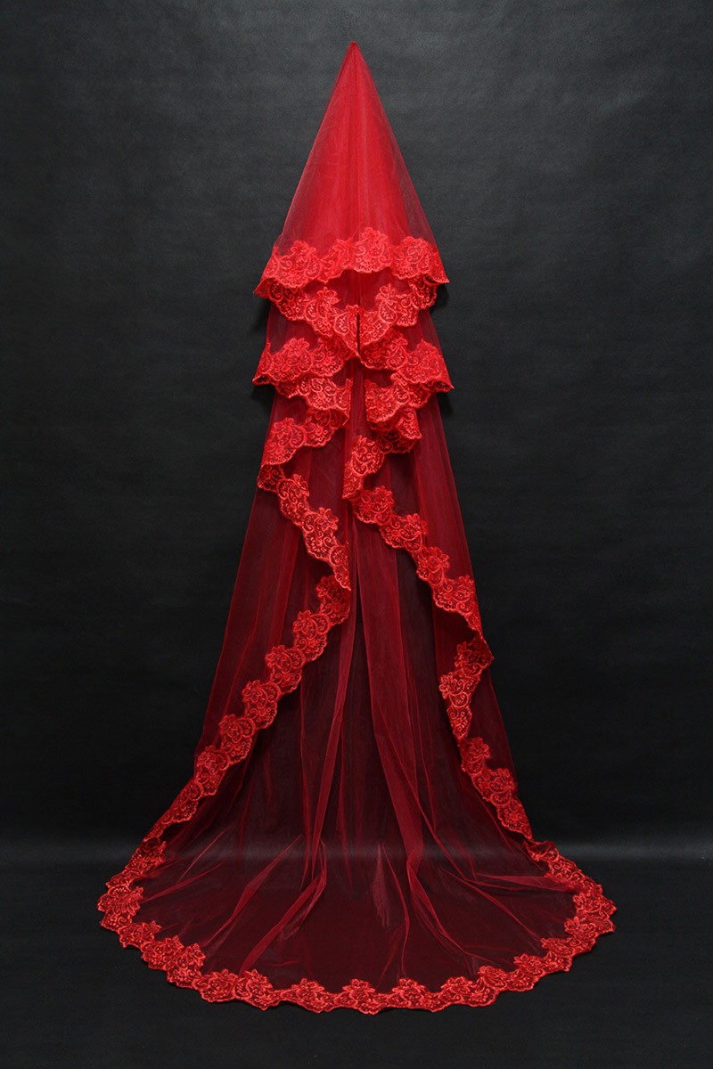 red lace veil