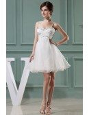 A-line Sweetheart Short Tulle Homecoming Dress With Beading