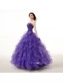 Strapless Sweetheart Ballgown Beaded Puffy Prom Dress with Corset