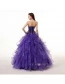 Strapless Sweetheart Ballgown Beaded Puffy Prom Dress with Corset