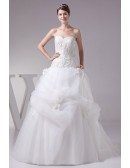 Gorgeous Embroidery Sweetheart Long Ballgown Ruffled Wedding Dress