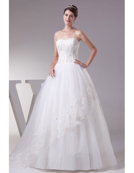 Sweetheart Lace Ballgown Tulle Wedding Dress with Corset Back #OPH1297 ...