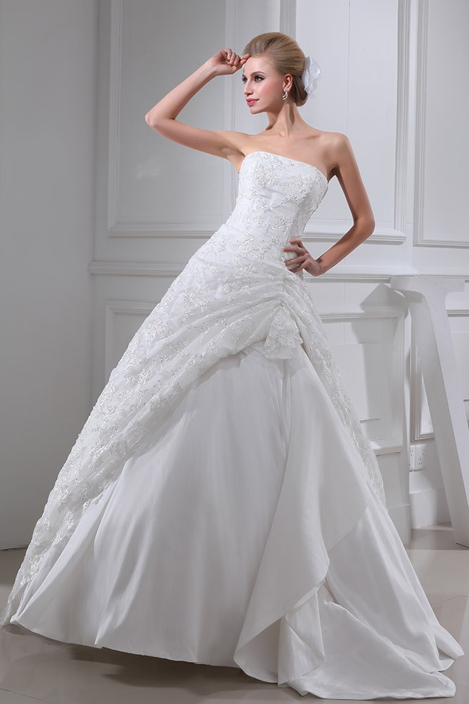 Sequined Lace Strapless Wedding Gown Ballgown #OPH1321 $269 - GemGrace.com