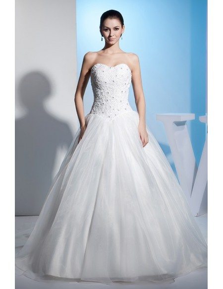 Classic Ballgown Tulle Wedding Dress with Bling #OPH1370 $269 ...