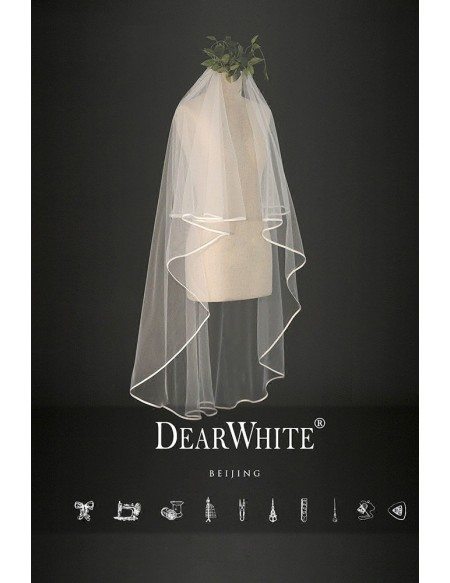 "Edge of Cloud" Designer Short Bridal Wedding Veil