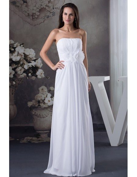 A-line Strapless Floor-length Chiffon Bridesmaid Dress #OP4617 $139 ...