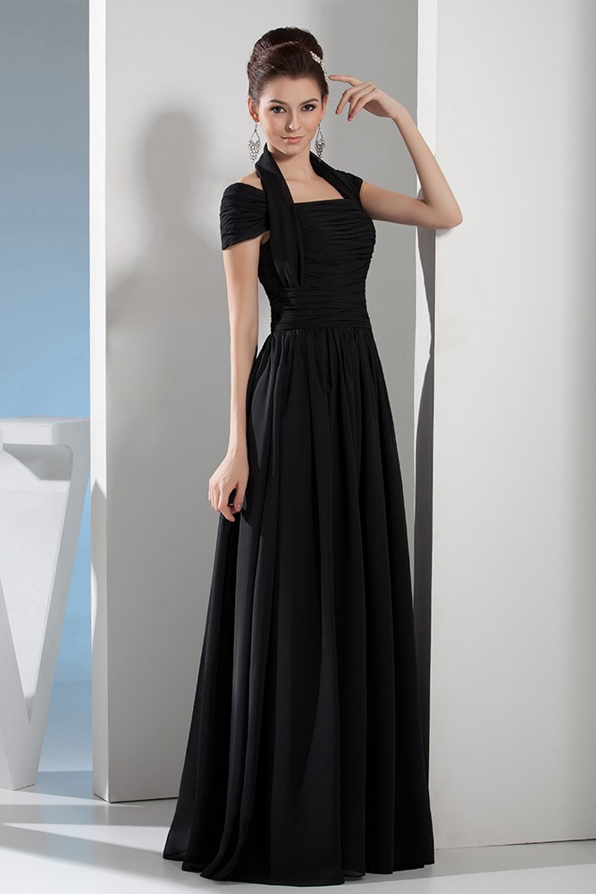 A-line Halter Floor-length Chiffon Bridesmaid Dress #OP4647 $139 ...