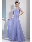 A-line Square Neckline Floor-length Chiffon Bridesmaid Dress