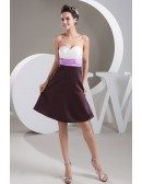 Color Block A-line Sweetheart Short Satin Homecoming Dress