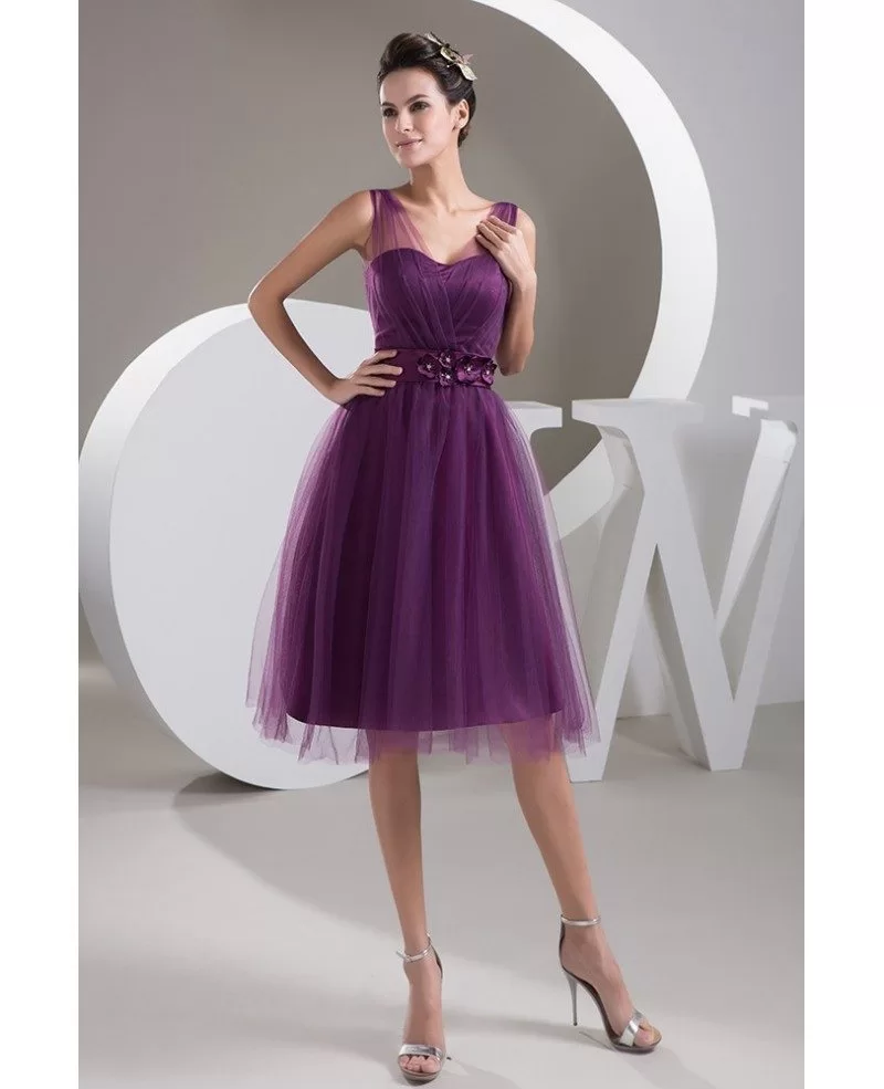 SALE sweet heart bridesmaid dress tulle knee length prom dress size M