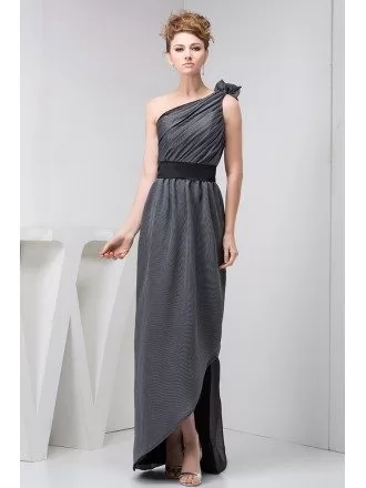 A-line One-shoulder Floor-length Formal Dress