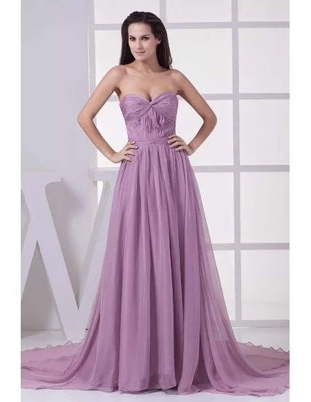 violet chiffon dress