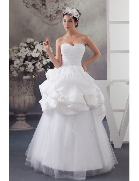 Fashion Lace Top Sweetheart Tiered Wedding Dress Custom
