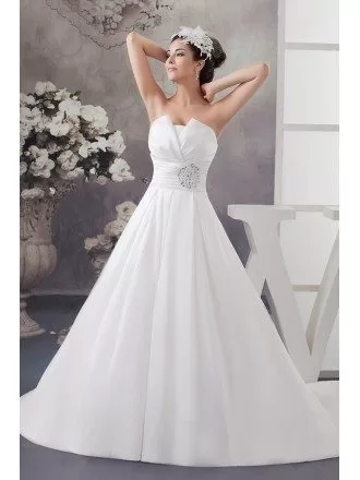 Custom Aline Taffeta Wedding Dress with Bling