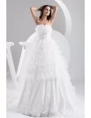 Strapless Tiered Organza Wedding Dress Custom
