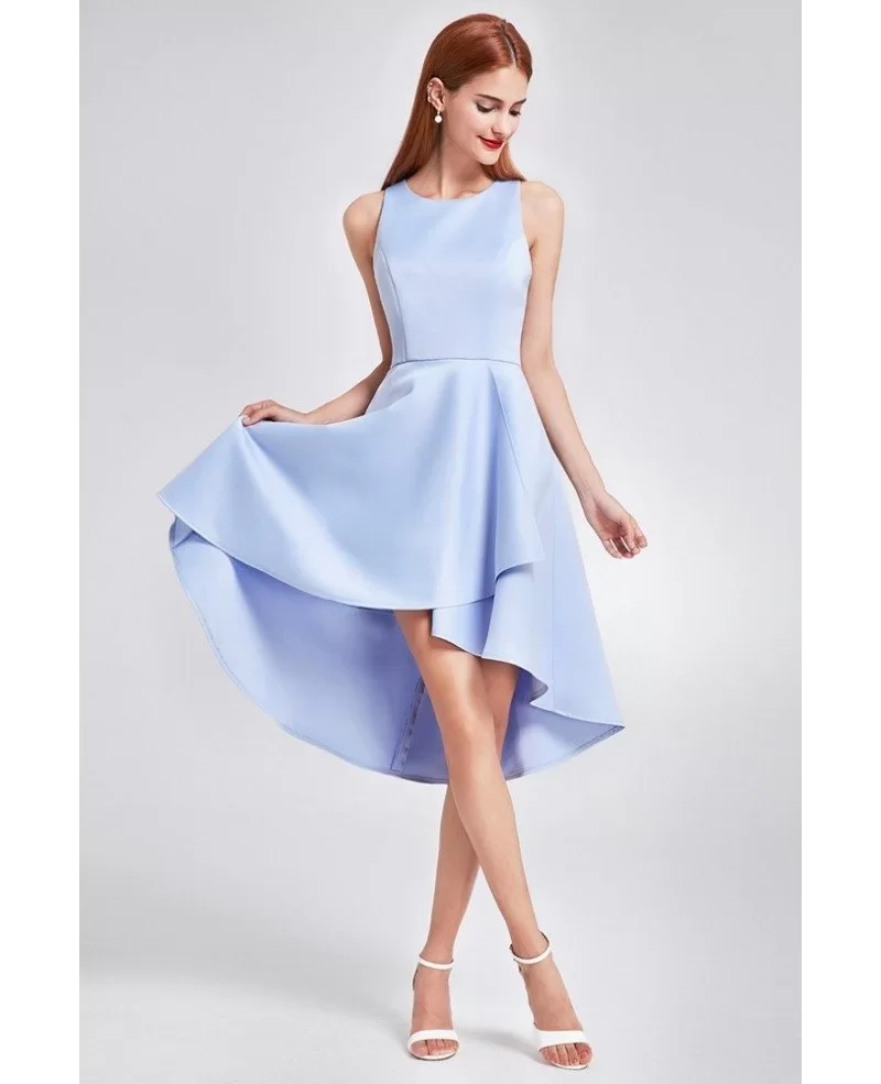 satin high low gown