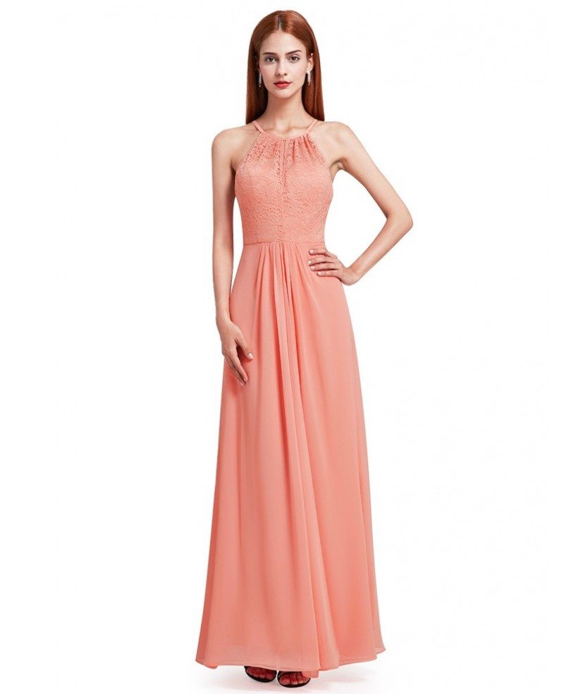 peach halter dress